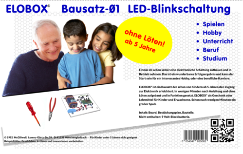 elobox-01 - Elektronik-Bausatz LED-BLINKER - ohne Löten
